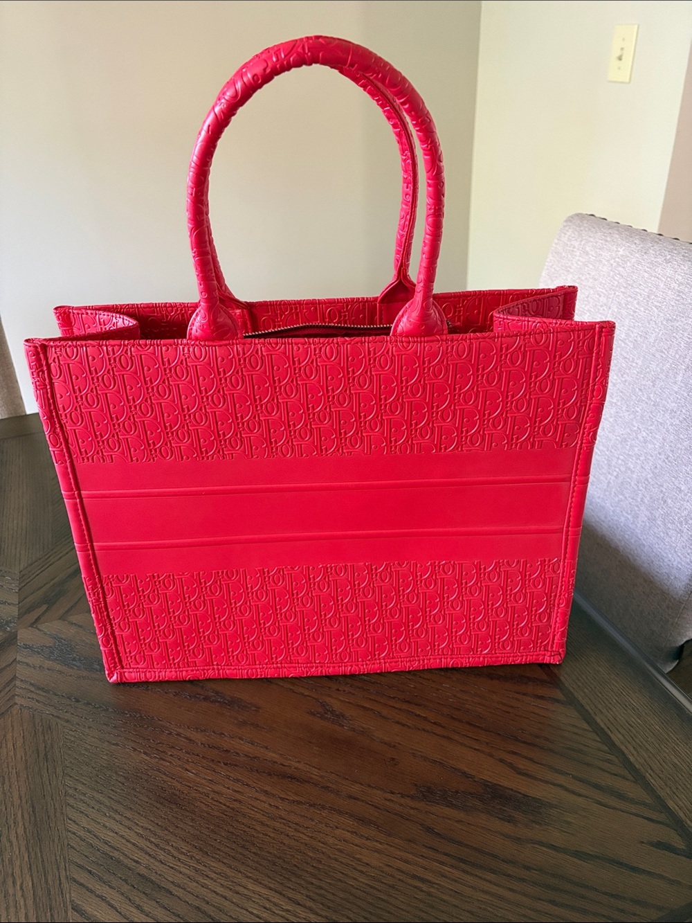 Red Embossed Tote Bag - Women Bags